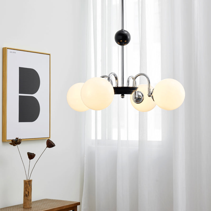 Lampadario a forma di globo lampadina multipulla nordica con vetro per camera da letto