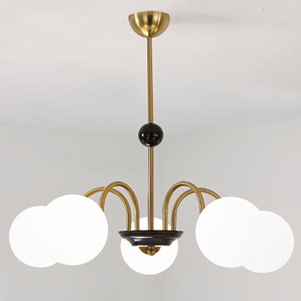 Lampadario a forma di globo lampadina multipulla nordica con vetro per camera da letto