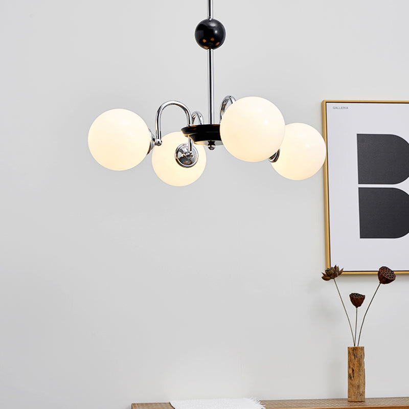 Lampadario a forma di globo lampadina multipulla nordica con vetro per camera da letto