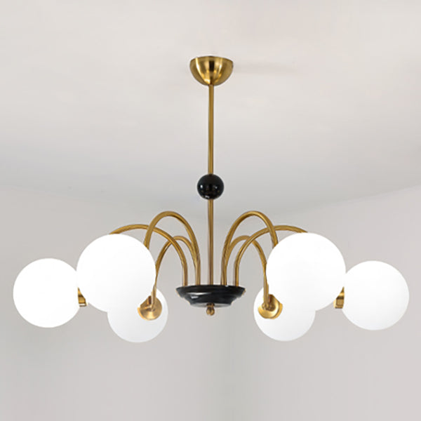 Lampadario a forma di globo lampadina multipulla nordica con vetro per camera da letto