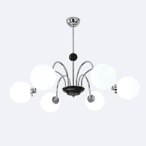 Lampadario a forma di globo lampadina multipulla nordica con vetro per camera da letto