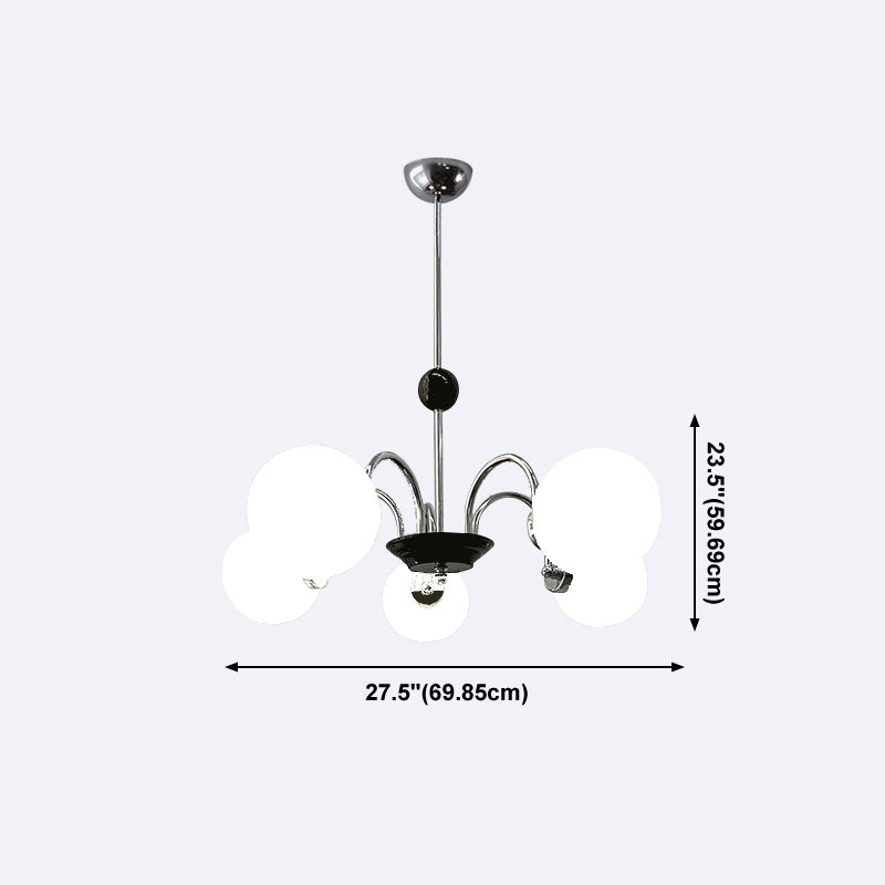 Lampadario a forma di globo lampadina multipulla nordica con vetro per camera da letto