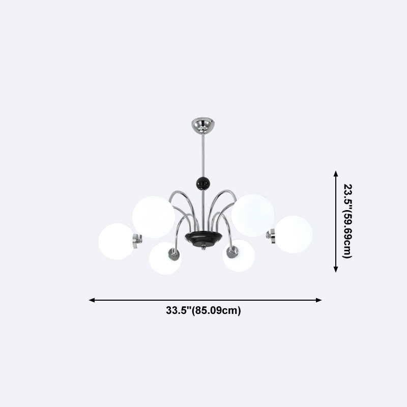 Lampadario a forma di globo lampadina multipulla nordica con vetro per camera da letto
