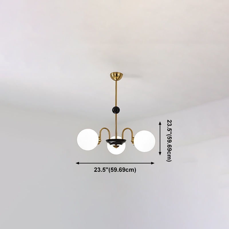 Lampadario a forma di globo lampadina multipulla nordica con vetro per camera da letto