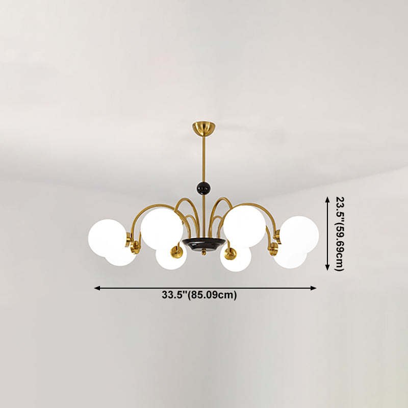 Lampadario a forma di globo lampadina multipulla nordica con vetro per camera da letto