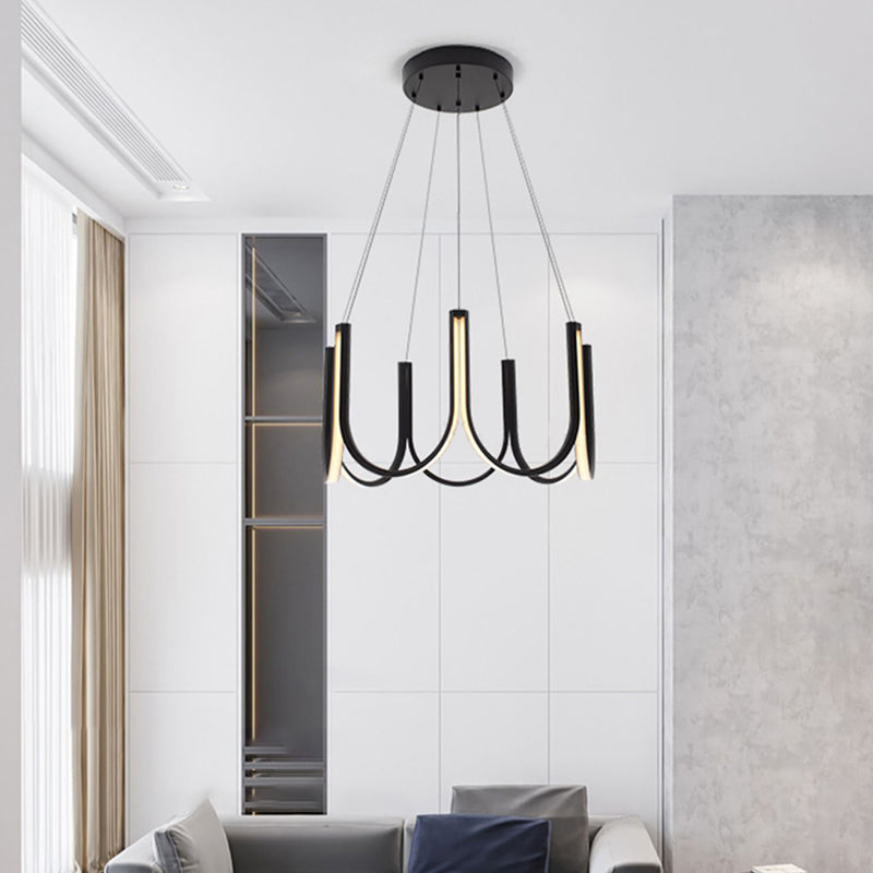 Lampadella geometrica nera LED moderna LED sospesa con alluminio per camera da letto