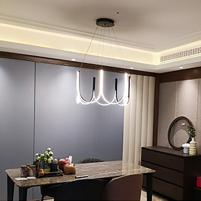 Lampadella geometrica nera LED moderna LED sospesa con alluminio per camera da letto