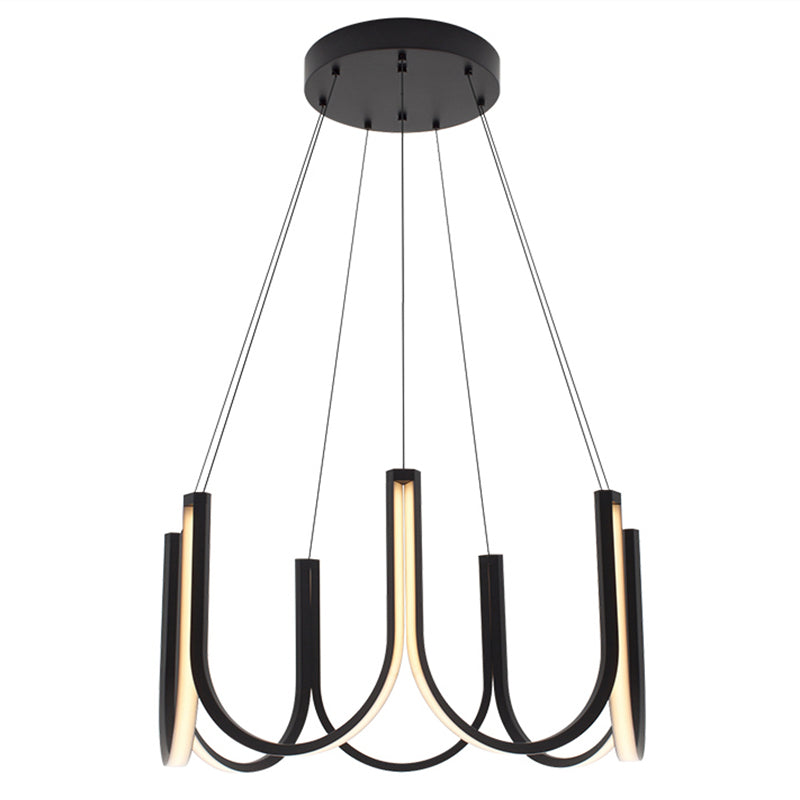 Lampadella geometrica nera LED moderna LED sospesa con alluminio per camera da letto