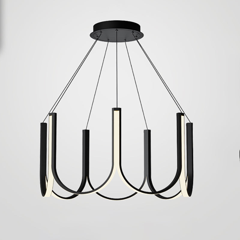 Lampadella geometrica nera LED moderna LED sospesa con alluminio per camera da letto