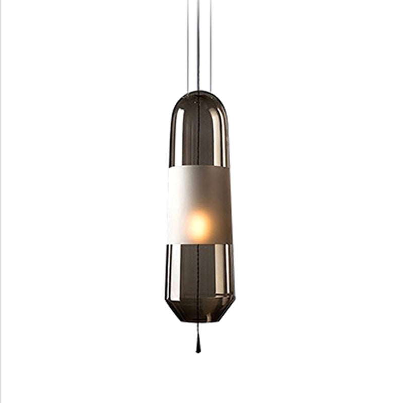 Glass Geometrical Hanging Lamp Modern Style 1 Head Pendant Lighting for Bedroom