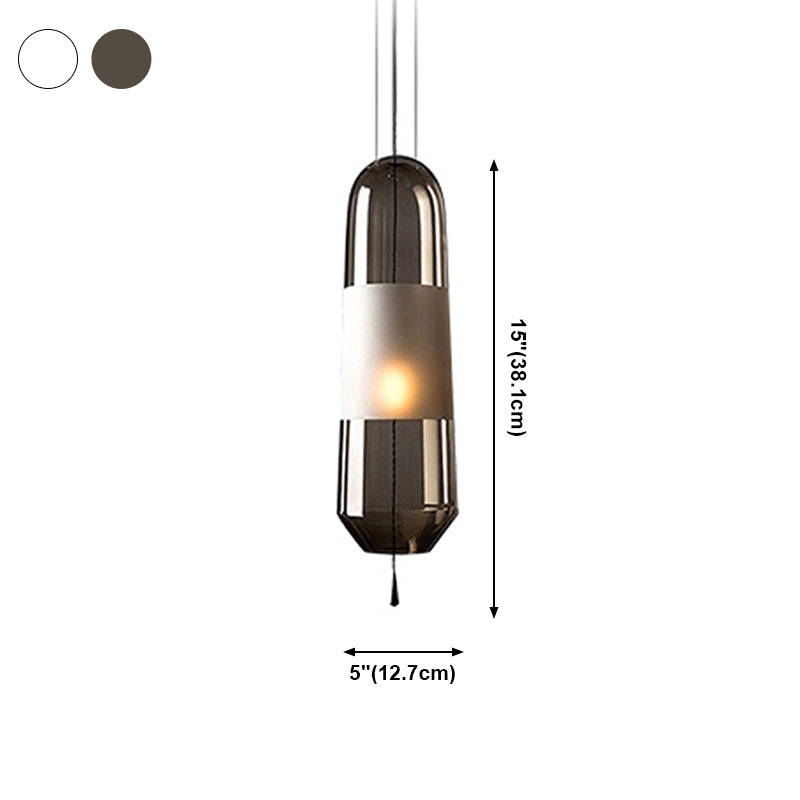 Glass Geometrical Hanging Lamp Modern Style 1 Head Pendant Lighting for Bedroom
