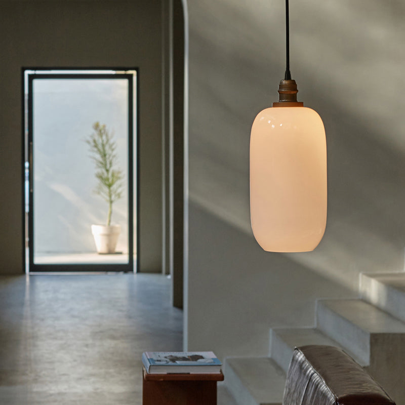 Lampe suspendue en verre blanche Style moderne 1 Éclairage de la tête