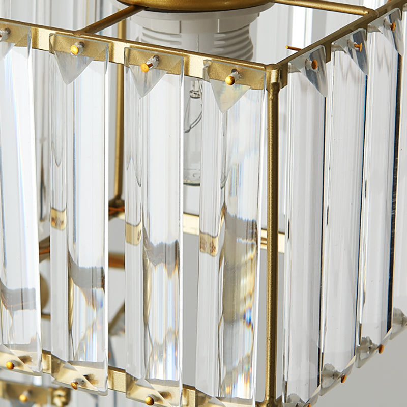 3 Heads Crystal Hanging Light Contemporary Pendant Lighting for Living Room