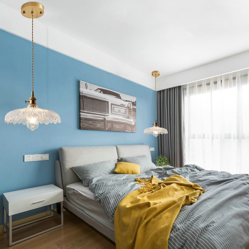 Single Head Glass Hanging Light Modern Pendant Lighting for Living Room Dinning Room