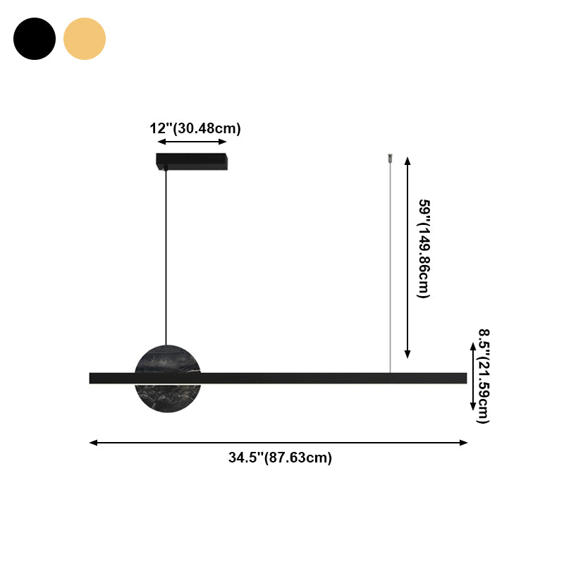 Modern Simple Dining Chandelier Light Metal Pendant Lamp Fixture for Dining Room