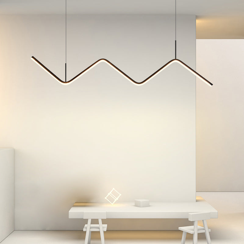Modern Dining Chandelier Light Modern Dining Room Long Strip Pendant Lamp Fixture