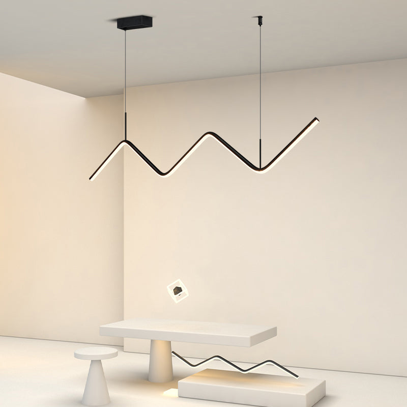 Modern Dining Chandelier Light Modern Dining Room Long Strip Pendant Lamp Fixture