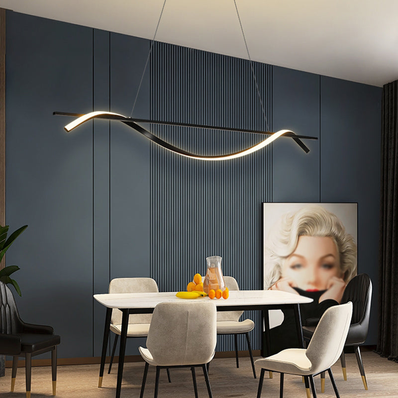 LED Strip Shape Pendant Light Dining Room Kitchen Modern Chandelier Light