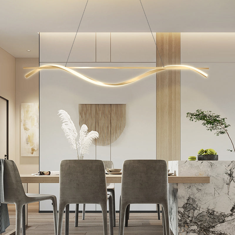 LED Strip Shape Pendant Light Dining Room Kitchen Modern Chandelier Light