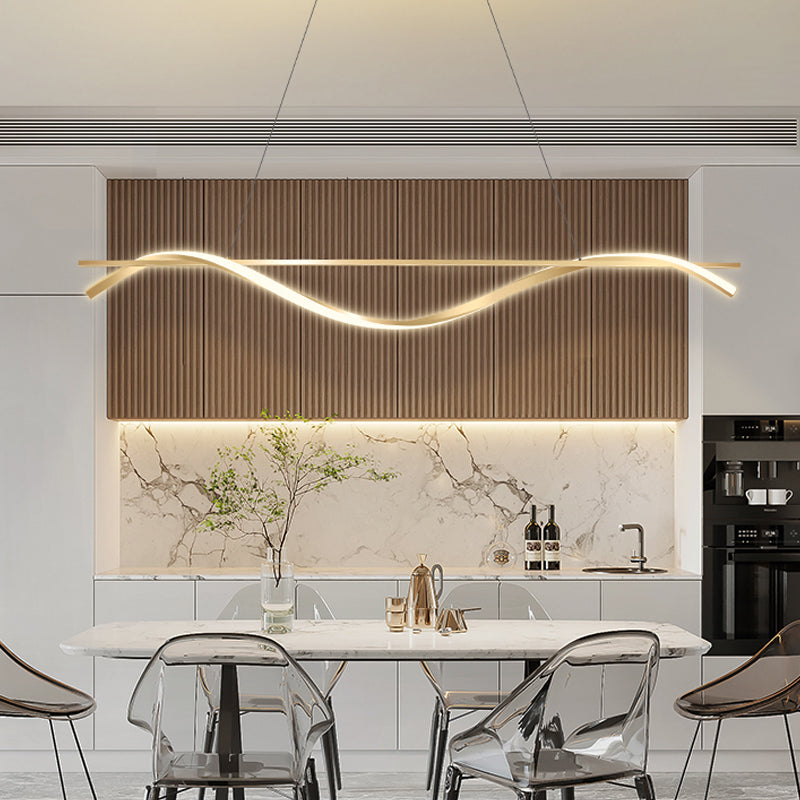 LED Strip Shape Pendant Light Dining Room Kitchen Modern Chandelier Light