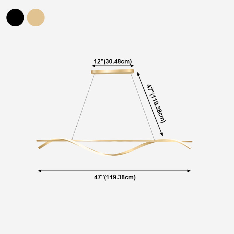 LED Strip Shape Pendant Light Dining Room Kitchen Modern Chandelier Light