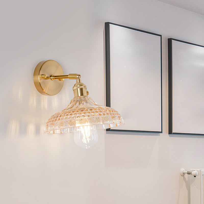Living Room Metal Wall Sconce Modern 1 Head Glass Wall Mounted Light Fixture