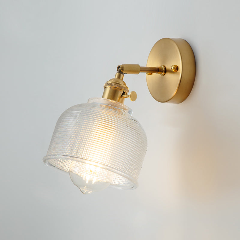 Living Room Metal Wall Sconce Modern 1 Head Glass Wall Mounted Light Fixture