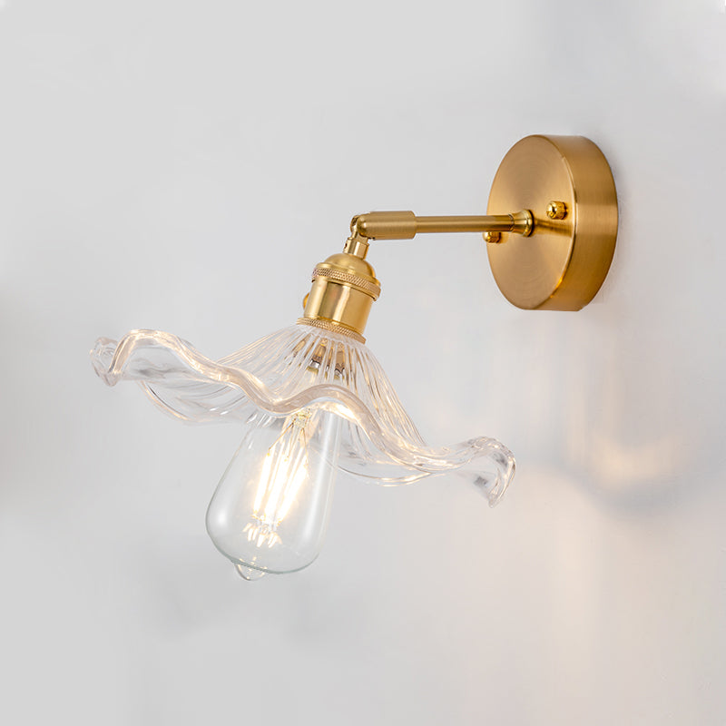 Living Room Metal Wall Sconce Modern 1 Head Glass Wall Mounted Light Fixture