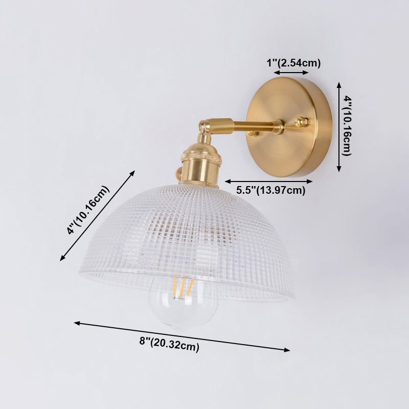 Living Room Metal Wall Sconce Modern 1 Head Glass Wall Mounted Light Fixture
