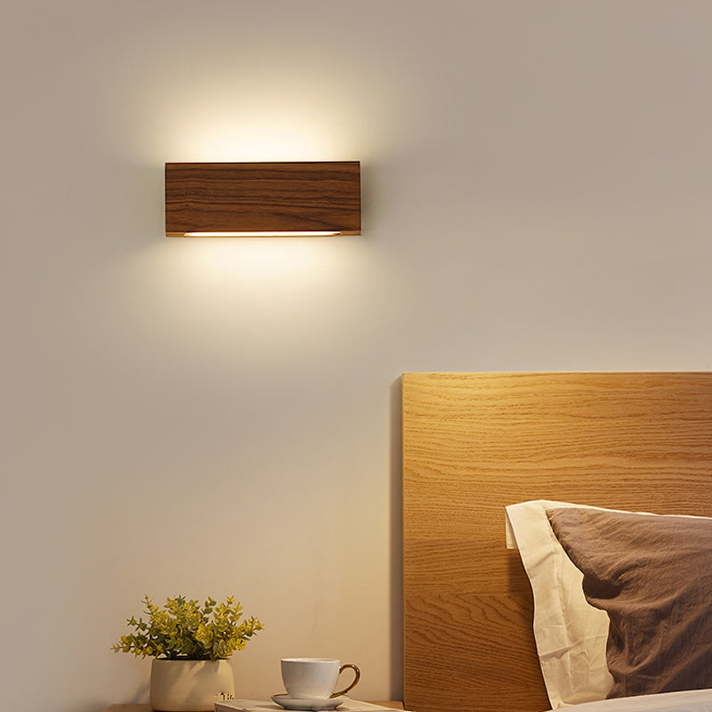 Lámpara de pared de estilo moderno lámparas de pared creativas de madera para sala de estar de dormitorio