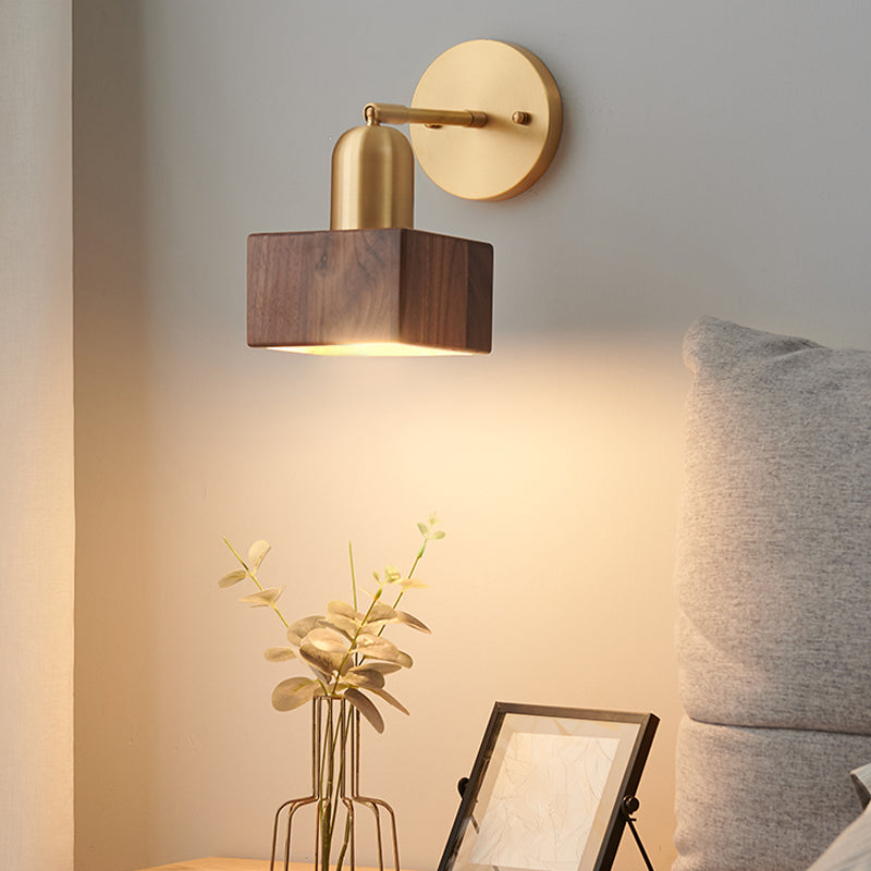Luz de pared de madera de estilo de pared de estilo contemporáneo para el dormitorio