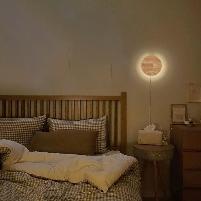 Luz de pared de pared doméstica moderna lámparas de pared de madera para cafetería