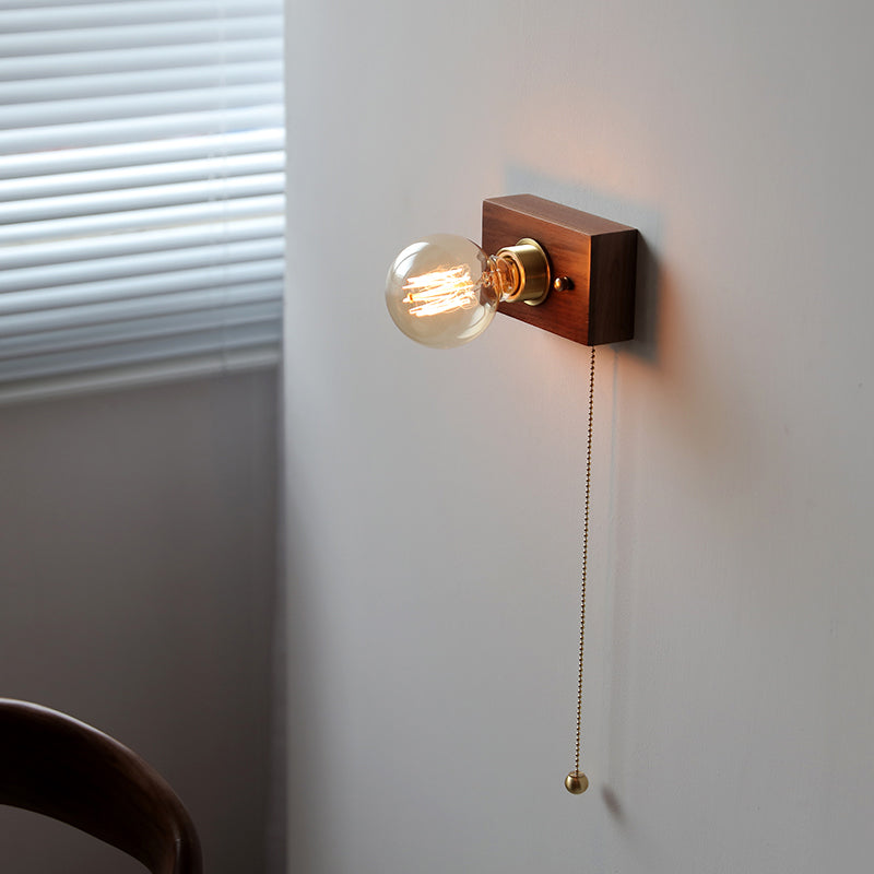 Contemporary Simple Wall Sconce One Head Wood Wall Mounted Light Fixture for Living Room