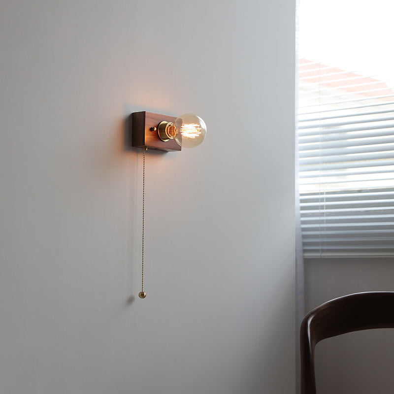 Contemporary Simple Wall Sconce One Head Wood Wall Mounted Light Fixture for Living Room