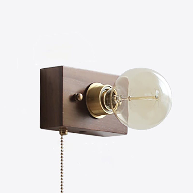 Contemporary Simple Wall Sconce One Head Wood Wall Mounted Light Fixture for Living Room