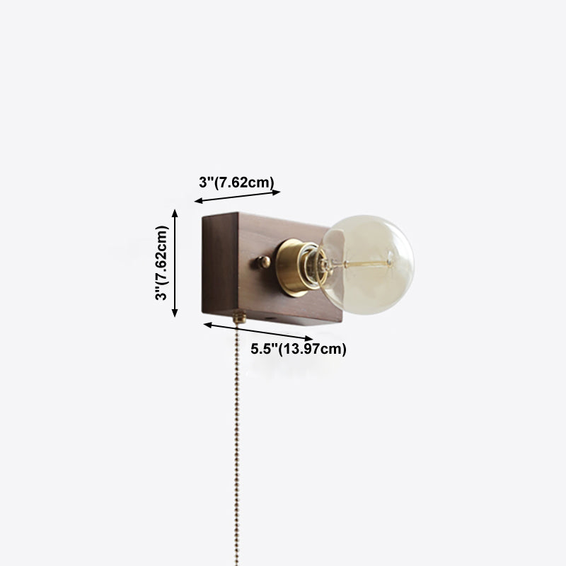 Contemporary Simple Wall Sconce One Head Wood Wall Mounted Light Fixture for Living Room