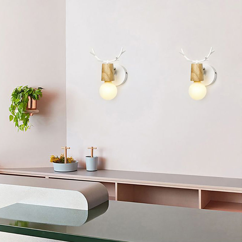 Lámpara de luz de drogadictos de estilo simple 1 cabeza lámpara de pared de madera para sala de estar de dormitorio