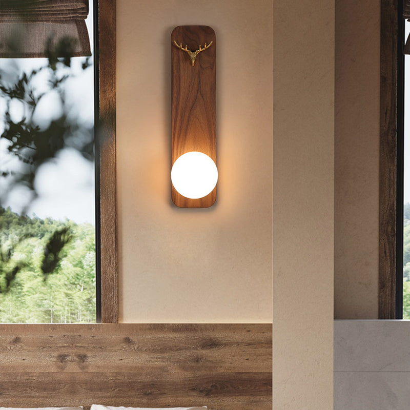 Contemporary 1 Head Wall Sconce White Glass Wall Mounted Light for Reading Room