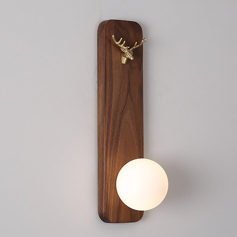 Contemporary 1 Head Wall Sconce White Glass Wall Mounted Light for Reading Room