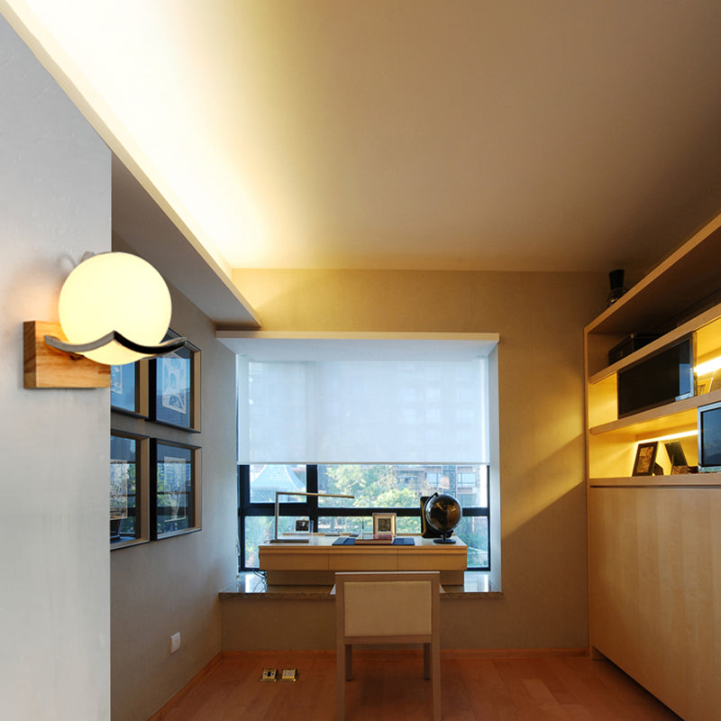 Splicle de pared de vidrio blanco 1 1 Cabeza de luz montada en la pared para la sala de estudio de la sala de estudio