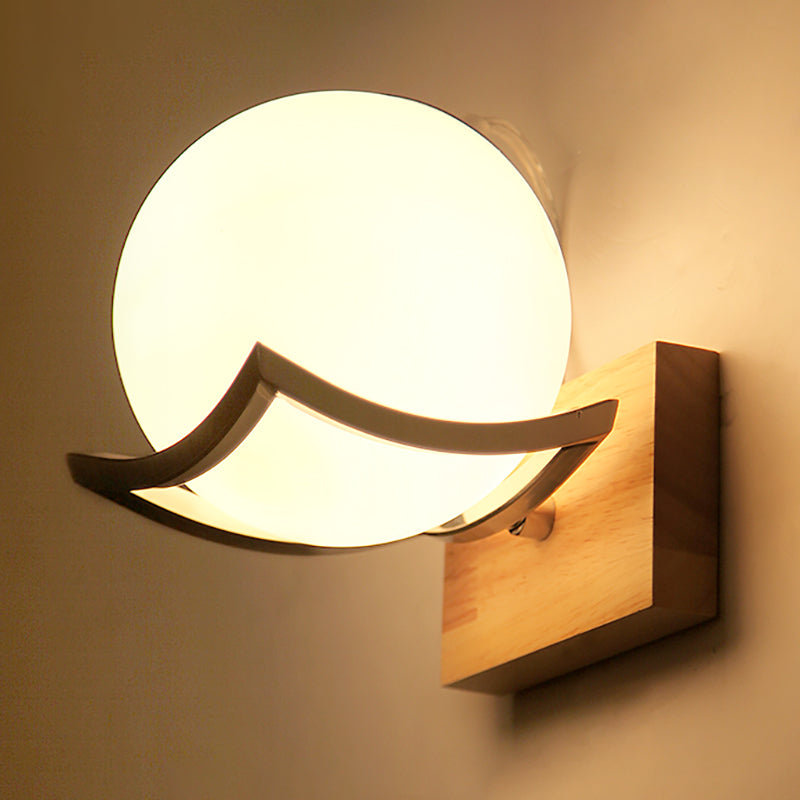 Splicle de pared de vidrio blanco 1 1 Cabeza de luz montada en la pared para la sala de estudio de la sala de estudio