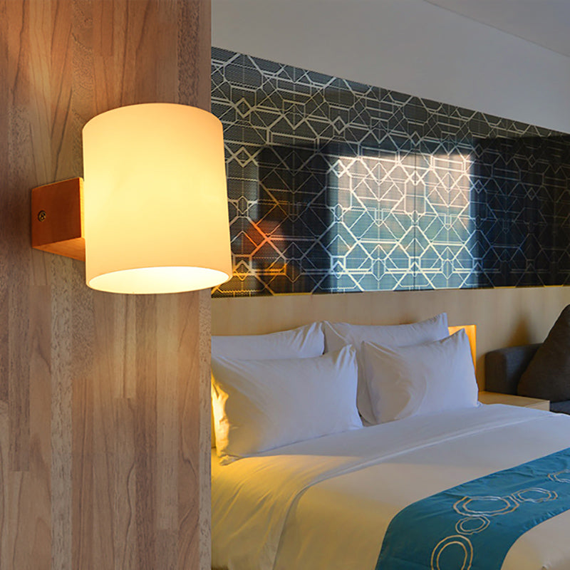 Application de mur de tête simple à 1 tête en verre blanc luminaire de plateau pour salle de lecture pour la salle de lecture