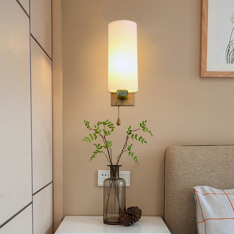 Luz de pared de madera de estilo moderno lámparas de pared creativa para dormitorio de hotel