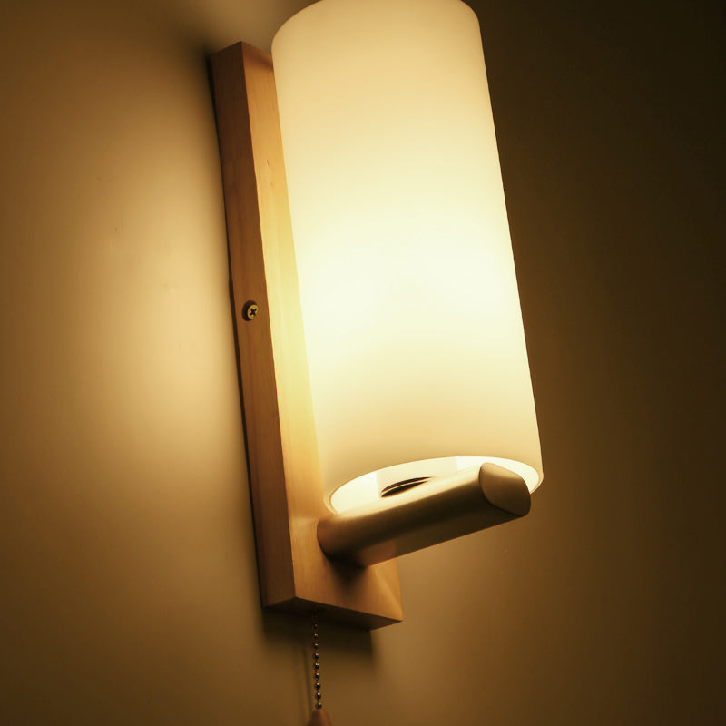 Luz de pared de madera de estilo moderno lámparas de pared creativa para dormitorio de hotel