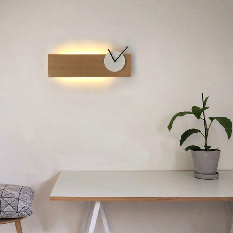 Lampe murale en bois de style contemporain Simplicité Géométrique Simplicité Murne Lumière pour la chambre