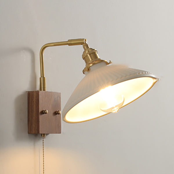 Ponderie murale en verre en métal en bois 1 luminaire à la tête murale pour le salon de la salle d'étude