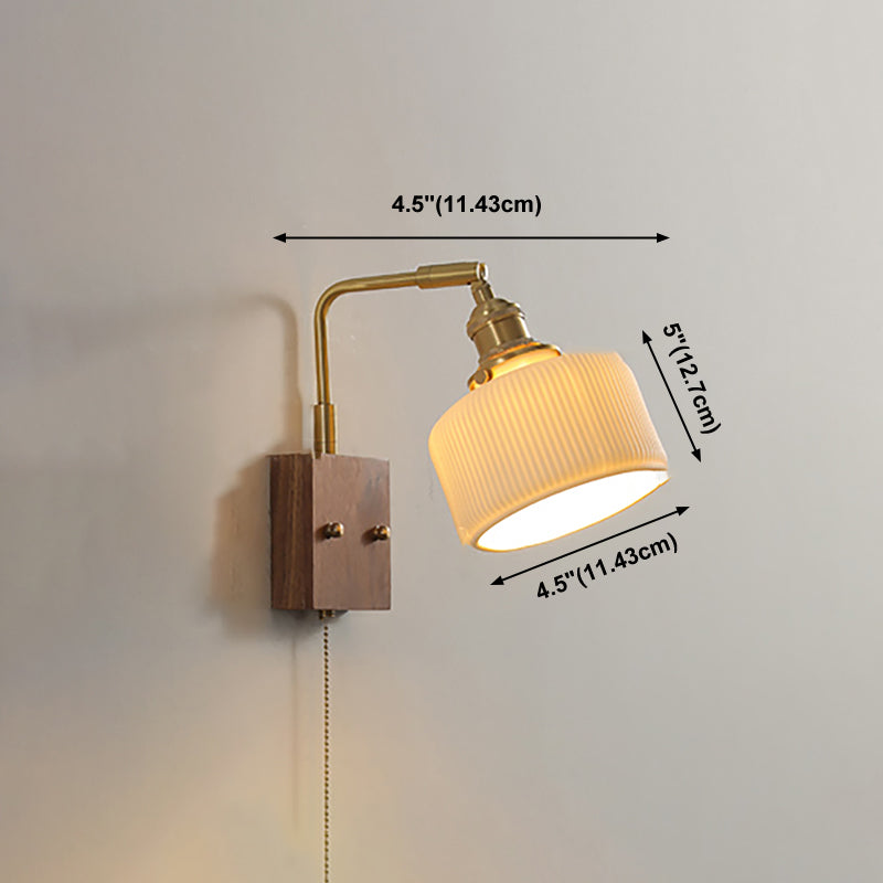 Ponderie murale en verre en métal en bois 1 luminaire à la tête murale pour le salon de la salle d'étude
