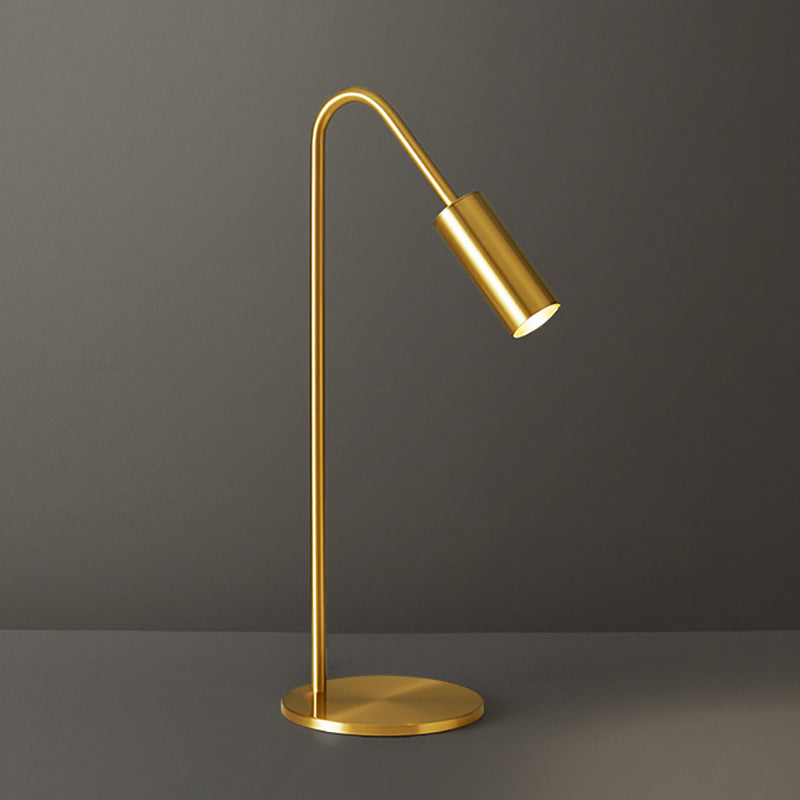 Brass Arc Table Lamp Modern Style 1 Light Table Light in Gold for Bedroom