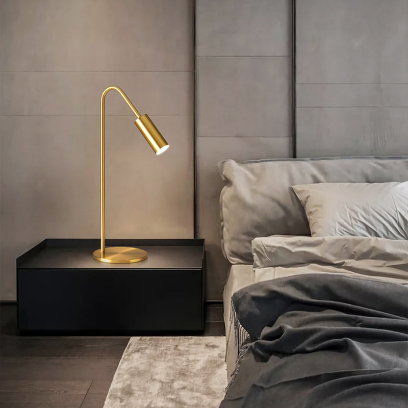 Brass Arc Table Lamp Modern Style 1 Light Table Light in Gold for Bedroom