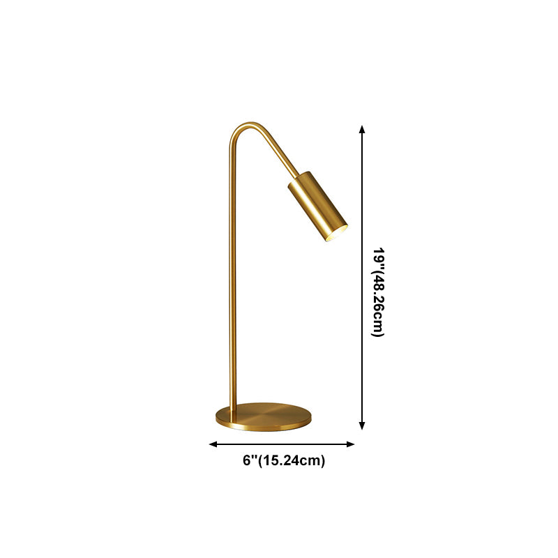 Brass Arc Table Lamp Modern Style 1 Light Table Light in Gold for Bedroom